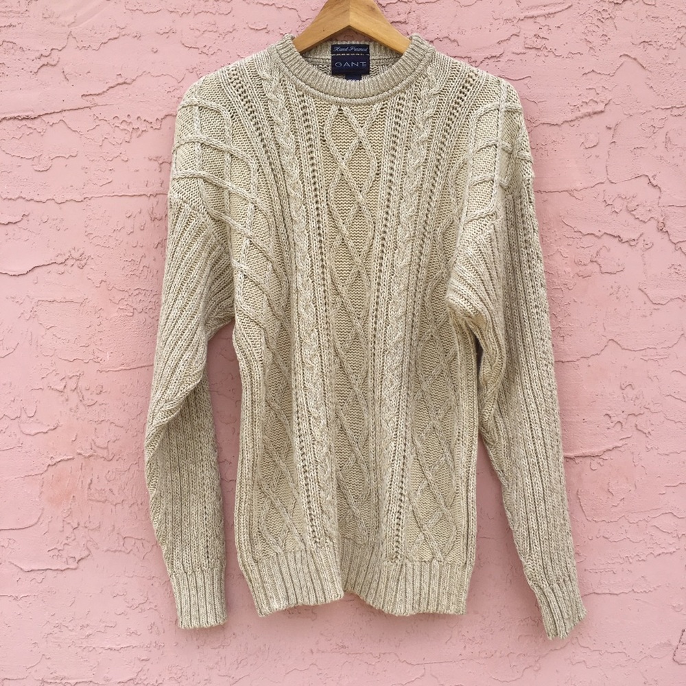 Gant Sweater Hand-Framed Cotton Oversized Textured Coastal Nautical Fisherman